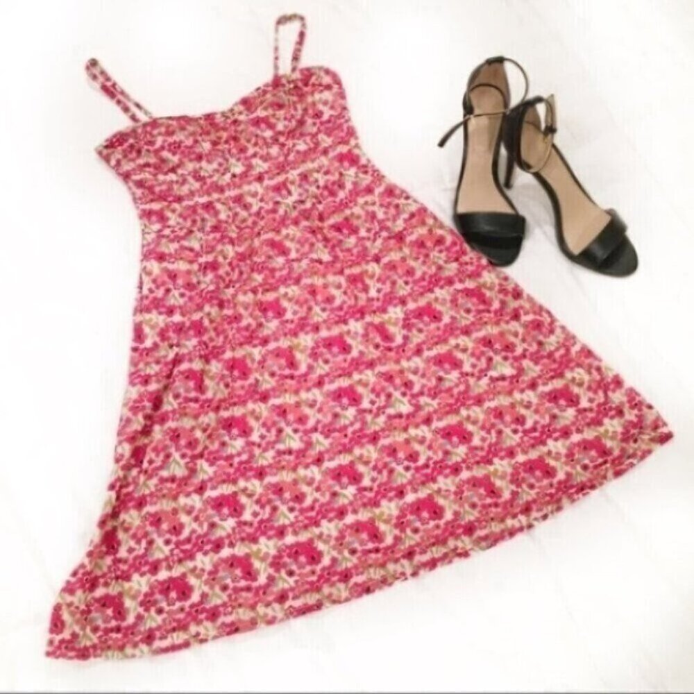 American Eagle Spaghetti Strap Floral Red Summer Dress - Picture 3 of 8
